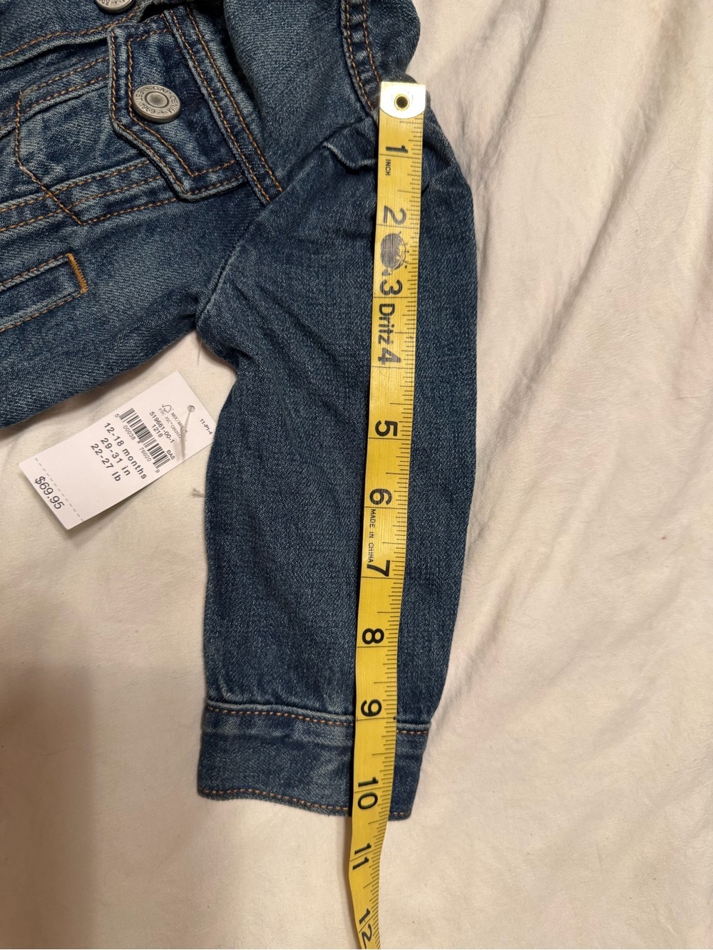 NEW Baby Gap Disney Appliquéd Minnie Mouse Jean Jacket Toddler Girl Size 12-18 M - Picture 13 of 16